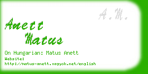 anett matus business card